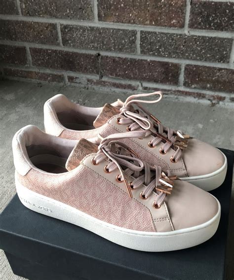 michael kors rose gold tennis shoes|Michael Kors sneakers pink.